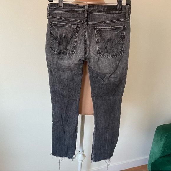 Citizens Of Humanity Ava 142 Stretch Gray Raw Hem Low Waist Straight Leg Jean 27 - Picture 2 of 10